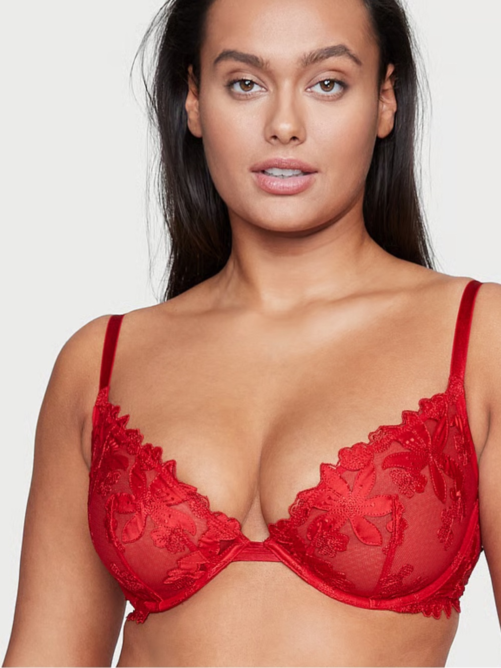 Victoria's Secret Scarlet Floral Lace Underwire Bra